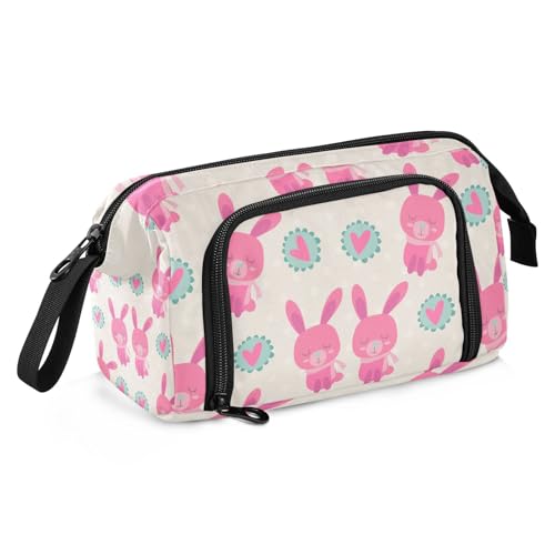 KLL Federmäppchen mit großem Fassungsvermögen, Federmäppchen mit Griff, Federmäppchen, Kosmetik, für Mädchen, College, Cartoon, niedlich von KLL