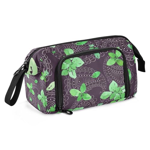 KLL Federmäppchen mit großem Fassungsvermögen, Federmäppchen mit Schlitz, Federmäppchen für Teenager und Jungen, elementares Paisley-Muster (6), Paisley-Muster (6), Einheitsgröße, Art déco von KLL