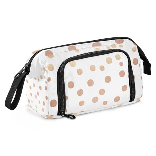 KLL Federmäppchen mit großem Fassungsvermögen, Hartschalenetui mit Fach und Stifthalter, für Mädchen, Mittelschule, Roségold-Konfetti von KLL