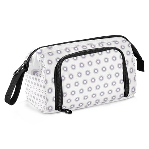 KLL Federmäppchen mit großem Fassungsvermögen, leichtes Federmäppchen, Kosmetik, Make-up für Kinder, Schule, Must-Haves, Superdotty_Dove_Lilac_White von KLL