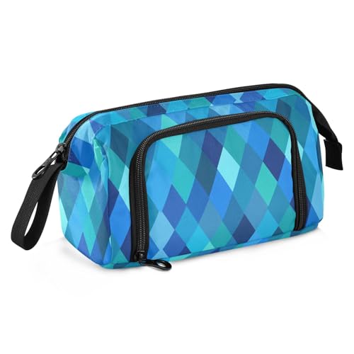 KLL Federmäppchen mit großem Fassungsvermögen, mit Griff, Federmäppchen für Schule, Teenager, Büro, Blaugrün, Königsblau von KLL