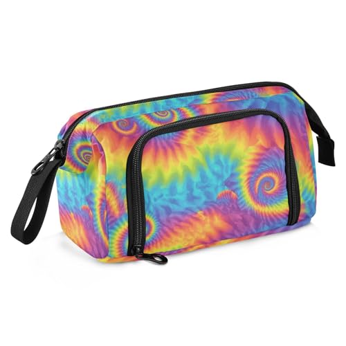 KLL Federmäppchen mit lebhaftem Batikdesign, großes Fassungsvermögen, multifunktional, für Herren, Reisen von KLL