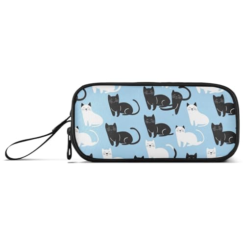 KLL Federmäppchen mit niedlicher Katze, Nylon, großes Fassungsvermögen, Federmäppchen für Teenager, Mädchen, Schreibwaren-Organizer für High School Männer von KLL