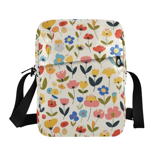 KLL Fresh Safari Flowers Herren Messenger Bag Veganes Leder Herren Schultertasche Reise Handtasche für Reisen von KLL