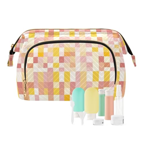 KLL Frische Rhomboid Weiß Rose Gold Kosmetiktasche Essentials Reise Kosmetiktaschen Frauen Brieftasche Brieftasche für Frauen Reise, 12, 1 size von KLL