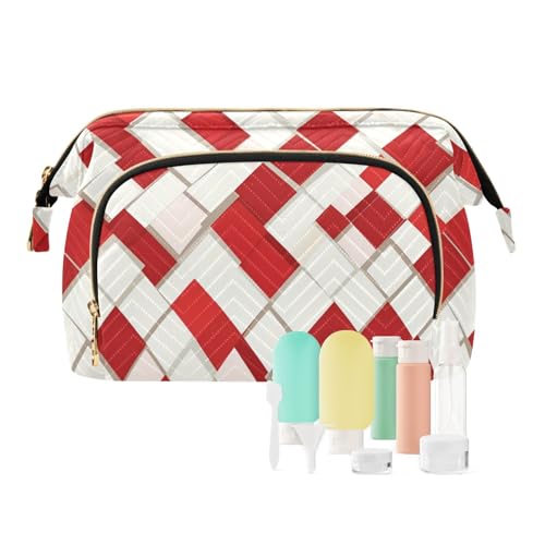 KLL Frische Rhomboid Weiß Rose Gold Kosmetiktasche Essentials Reise Kosmetiktaschen Frauen Brieftasche Brieftasche für Frauen Reise, 16, 1 size von KLL