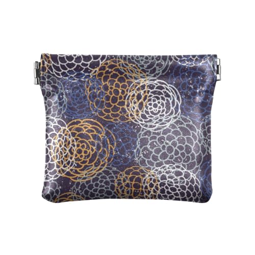 KLL Geldbörse Damen Klein Leder Münzbörse Süße Kleingeld Geldbörse mit Verschluss für Frauen Japan (2), Japan (2), 4.33"(L) x 3.74"(W) x 0.39"(H), Drucken von KLL