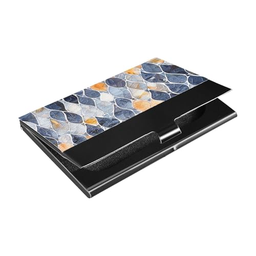 KLL Giclee Ultradünnes Visitenkartenetui mit Kreditkartenfach aus Leder und Edelstahl zum Schutz Ihrer Karten von KLL