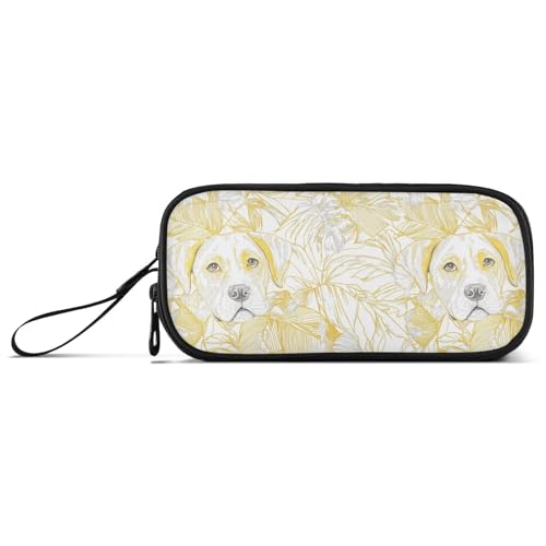 KLL Golden Cartoon Cute Puppy Nylon Pencil Bag for Teens Large Capacity Pencil Cases for Girls Stationery for Elementary Teacher von KLL