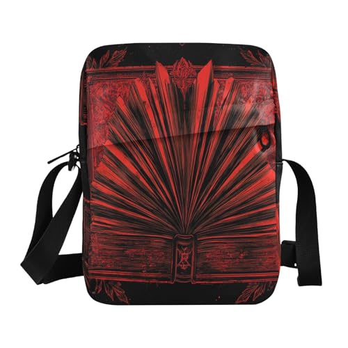 KLL Gothic Vintage Books, süße Kuriertasche, veganes Leder, Herren-Umhängetasche, Einkaufstasche, Damen, Schulterhandtaschen von KLL