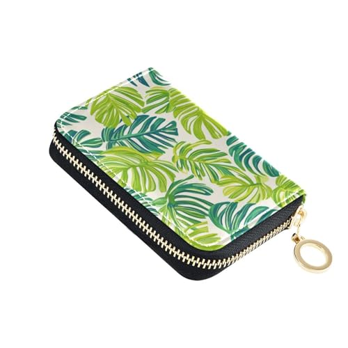 KLL Green Monstera Deliciosa Kreditkartenetui aus Leder für Herren mit Cion-Geldbörse, RFID-blockierend, Kreditkartenbuch mit Reißverschluss KLL Green Monstera Deliciosa Kreditkartenetui aus Leder für Herren mit Cion-Geldbörse, RFID-blockierend, Kreditkartenbuch mit Reißverschluss von KLL