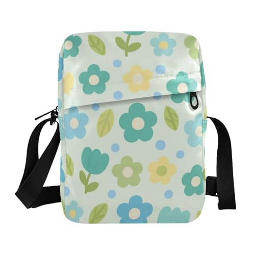 KLL Green and Lovely Flowers Herren Messenger Bag Crossbody Veganes Leder Herren Schultertasche Crossbody Shopping Schultertasche Handtasche KLL Green and Lovely Flowers Herren Messenger Bag Crossbody Veganes Leder Herren Schultertasche Crossbody Shopping Schultertasche Handtasche von KLL