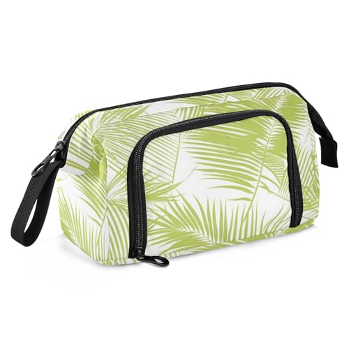 KLL Grüne Palmenblätter Federmäppchen Große Kapazität Coole Federmäppchen Multifunktional für Krankenschwester High School von KLL