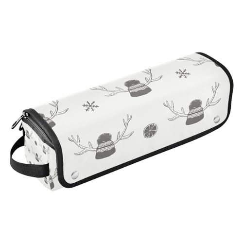 KLL Haarwerkzeug-Reisetasche für Frauen mit abnehmbarer hitzebeständiger Matte, große Haarglätter, Reiseetui für Glätteisen, Lockenstab, Haartrockner, Frohe Weihnachten, Reisezubehör von KLL