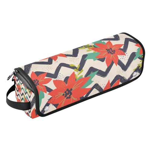 KLL Hair Tools Reisetasche mit hitzebeständiger Matte, Tragetasche, flacher Lockenstab, wasserdichter Organizer für Glätteisen, Glätteisen, Lockenstäbe, Frohe Weihnachten, Reisetasche für von KLL