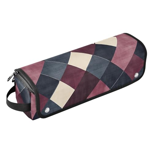 KLL Hair Tools Reisetasche mit hitzebeständiger Matte, große Glätteisen, Reiseetui für Lockenstab Glätteisen, flacher Haartrockner, Burgunderrot, Marineblau, Vögel, tragbarer Organizer von KLL