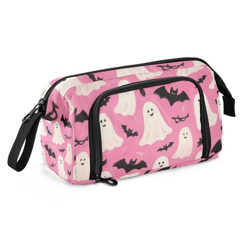 KLL Halloween Federmäppchen mit Fledermaus-Design, großes Fassungsvermögen, großes Federmäppchen mit Griff, für Teenager, Mädchen, College KLL Halloween Federmäppchen mit Fledermaus-Design, großes Fassungsvermögen, großes Federmäppchen mit Griff, für Teenager, Mädchen, College von KLL