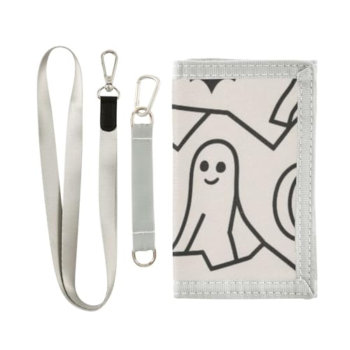 KLL Halloween-Geldbörse mit Fledermaus, dreifach gefaltet, dünn, Nylon, stabil, faltbar, mit Umhängeband, Weiß KLL Halloween-Geldbörse mit Fledermaus, dreifach gefaltet, dünn, Nylon, stabil, faltbar, mit Umhängeband, Weiß von KLL