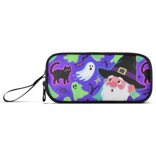 KLL Halloween Orange Kürbis Zwerg Nylon Schule Federmäppchen Große Kapazität Federmäppchen für College Schreibwaren Tasche für Mittelschule Männer von KLL