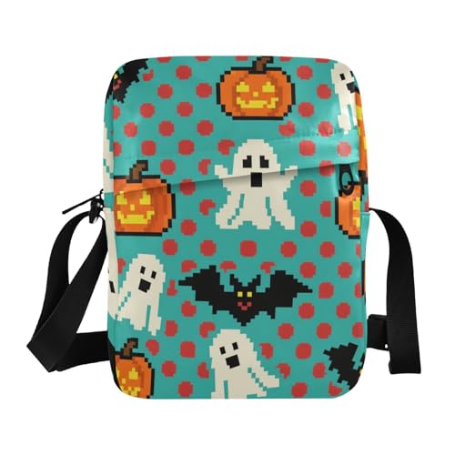 KLL Halloween-Umhängetasche für Damen, aus veganem Leder, mit roten Punkten, für Herren, Umhängetasche, lässig, Schultertasche für Damen von KLL