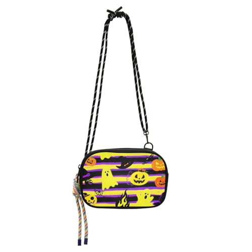 KLL Halloween Yellow Pumpkin West Crossbody Geldbörse Damen Trendy mit verstellbarem Riemen Schultertasche Have a meal von KLL