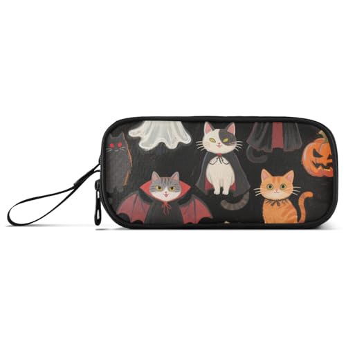 KLL Halloween schwarze Vampirkatze Nylon Federmäppchen Große Kapazität Federmäppchen für Teenager Mädchen Schreibwaren Tasche für High School Frau von KLL
