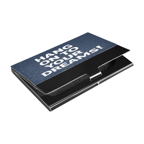 KLL Hang on to Your Dreams! Slim Card Holder for Business Card with Leather and Stainless Steel Pocket Card Holder for Travel Home or Office Use portatarjetas para hombre von KLL