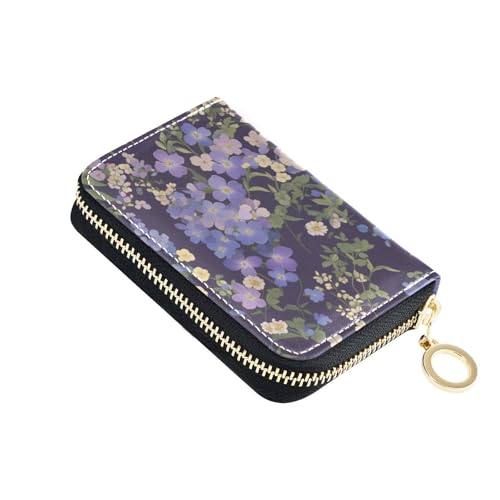 KLL Herren-Geldbörse aus Leder, mit RFID-blockierendem Kreditkartenetui mit Reißverschluss, Violett von KLL