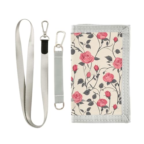 KLL Herren-Geldbörse für Kreditkarten, trendig, robust, klein, mit Umhängeband von KLL