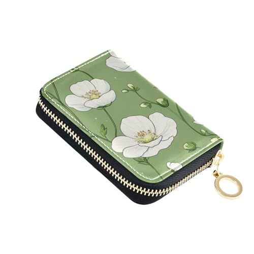 KLL Herren-Geldbörse mit Cartoon-Brautmotiv, Leder, Kreditkartenetui mit 9 Kartenfächern, RFID-blockierend, mit Reißverschluss, Hellgrün von KLL