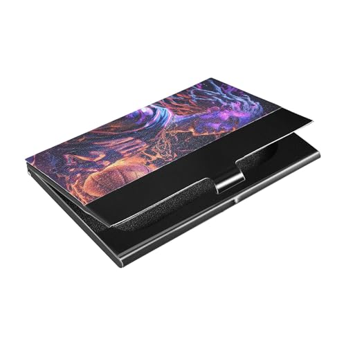 KLL Hot Blooded Purple Dreadlocks Basketball Player Slim Small Business Card Holder with Leather & Stainless Steel Cards Holder for Women or Men tarjetero para hombres von KLL