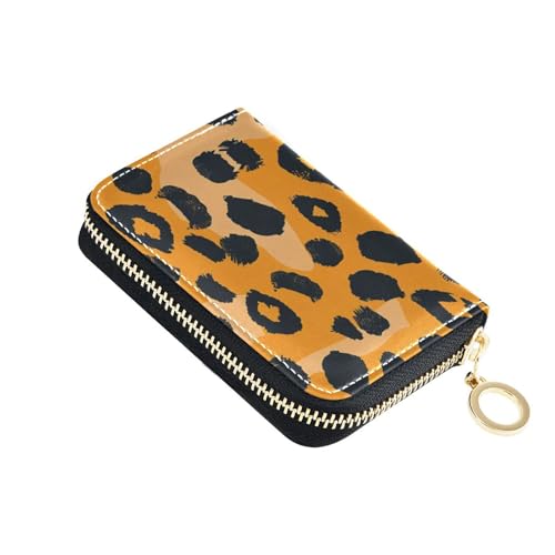 KLL Kartenetui aus Leder mit Leopardenmuster, mit RFID-blockierendem Kreditkartenetui für Damen, mit Reißverschluss von KLL
