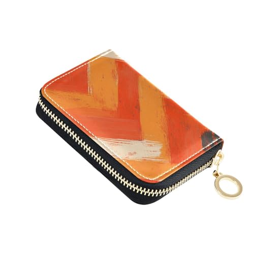 KLL Kartenetui für Damen, Retro-Stil, Leder, mit 9 Kartenfächern, RFID-blockierend, mit Reißverschluss, Orange / Rot KLL Kartenetui für Damen, Retro-Stil, Leder, mit 9 Kartenfächern, RFID-blockierend, mit Reißverschluss, Orange / Rot von KLL