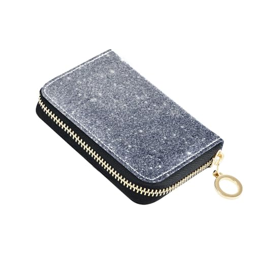 KLL Kartenetui für Herren, Leder, mit 2 Geldfächern, RFID-blockierend, mit Reißverschluss, Grau von KLL