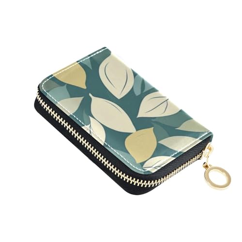 KLL Kartenetui für Herren mit Reißverschluss, Leder, mit 2 Geldfächern, RFID-blockierend, Beige von KLL