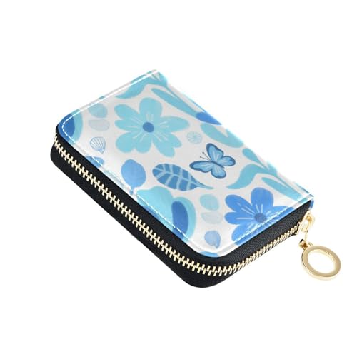 KLL Kartenetui mit niedlichem Cartoon-Motiv, Leder, mit 9 Kartenfächern, RFID-Blockierung, Kartenhalter mit Reißverschluss von KLL