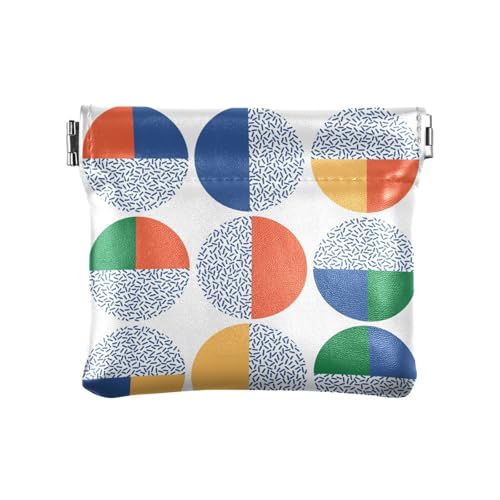 KLL Kleine Damen-Geldbörse aus Leder, tragbar, Make-up-Perioden-Tasche für Frauen und Mädchen, geometrisch (4), Geometrisch (4), 1 size, Aufdruck von KLL