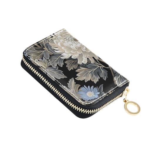 KLL Kleine Geldbörse aus Leder mit 2 Geldfächern, RFID-blockierend, Kartenhalter für Herren, mit Reißverschluss von KLL