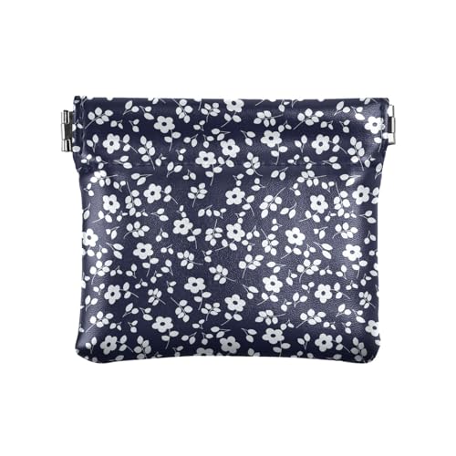 KLL Kleine Geldbörse aus PU-Leder, ausgefallene Mini-Münzgeldbörse für Damen, Vintage-Blumenmuster, rosa Bauernhaus, Kleines Vintage-Blumenmuster, 4.33"(L) x 3.74"(W) x 0.39"(H), Drucken von KLL