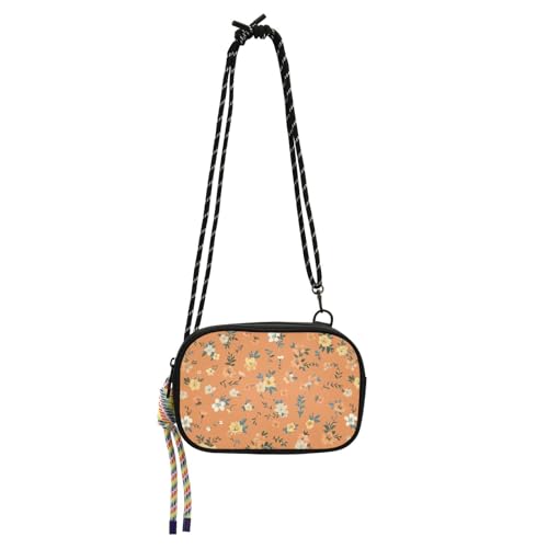 KLL Kleine Geldbörse mit Blumenmuster, für Herren, trendig, mit Kreditkartenfächern, Messenger-Tasche, Crossbody-Tasche von KLL