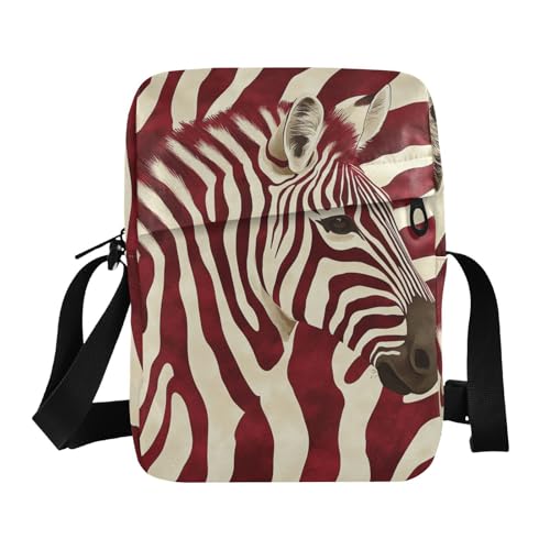 KLL Kleine Kuriertasche für Herren, veganes Leder, kleine Umhängetasche für Damen, Reise-Schulterhandtaschen für Damen, Burgunderrot von KLL