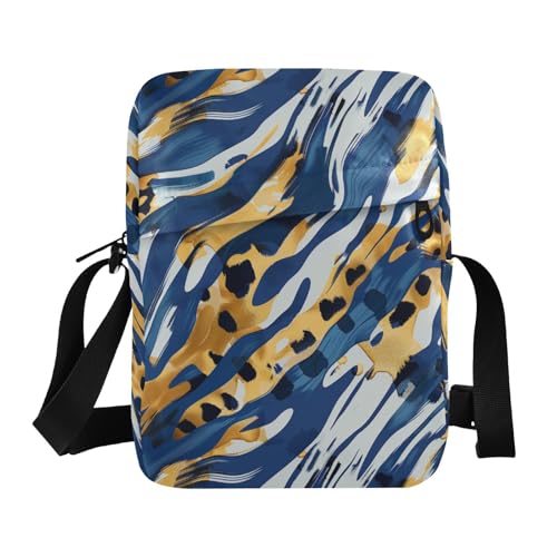 KLL Kleine Kuriertasche für Herren, veganes Leder, mit Tierdruck, für Herren, lässige Schultertaschen von KLL