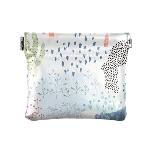 KLL Kleine Münzen, tragbar, Mini-Kartenhalter, Geldbörse für Damen und Mädchen, Cartoon-Pflanze, Cartoon-Pflanze, 1 size, Aufdruck von KLL