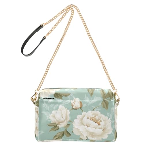 KLL Kleine Umhängetasche für Damen, Pfingstrose, veganes Leder, überkreuzte Geldbörse, wasserdicht, für Damen, Schulterhandtaschen von KLL