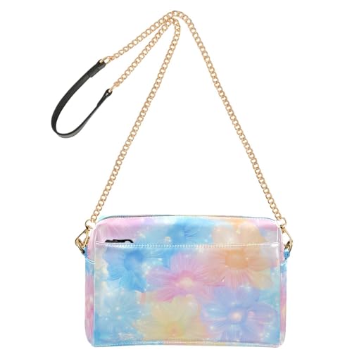 KLL Kleine Umhängetasche für Eltern, schöne verträumte Blumen, veganes Leder, Umhängetasche, wasserdicht, Schultertasche für Damen von KLL