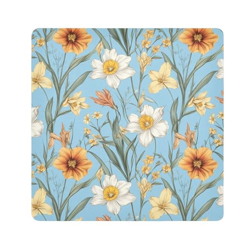 KLL Kosmetik-Organizer für Reisen, Motiv: Herbstblumen, Narzissen, Gladiolen, Blau, magisches Make-Up-Organizer, Kameralinse, Tuch, Kosmetik-Organizer für Reisen, Herbstblumen, von KLL