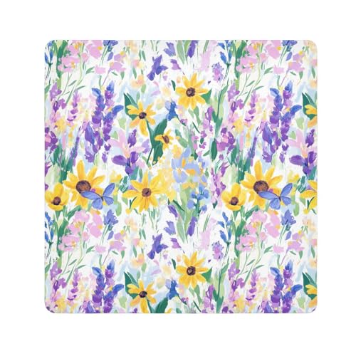 KLL Kosmetiktasche, Motiv: Frühlingsblumen, Sonnenblume, Iris, weiß, selbstklebend, Kosmetiktasche, Organizer, Verpackung, Kameralinse, Tuch für Toilettenartikel, Frühlingsblumen Sonnenblume Iris von KLL