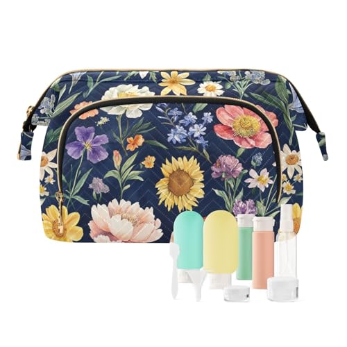 KLL Kosmetiktasche, Motiv: Herbstblumen, Pfingstrosen, Osteospermum, Schmetterlinge, Bienen, weiß, wasserdicht, Reise-Make-up-Tasche, Damen, Münzbörse, 12, 1 size KLL Kosmetiktasche, Motiv: Herbstblumen, Pfingstrosen, Osteospermum, Schmetterlinge, Bienen, weiß, wasserdicht, Reise-Make-up-Tasche, Damen, Münzbörse, 12, 1 size von KLL