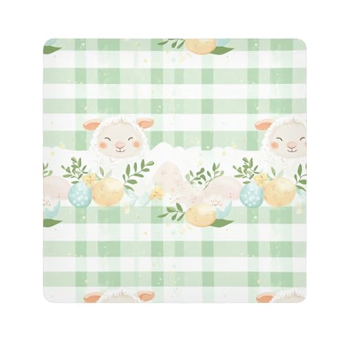 KLL Kosmetiktasche, Motiv: Oster-Lammblätter, Aquarell, Eier, schützende Kosmetiktasche, Organizer, Verpackung, Kameralinse, Tuch für Organisation, Oster-Lammblätter, Aquarell-Eier, 17.7x17.7in von KLL