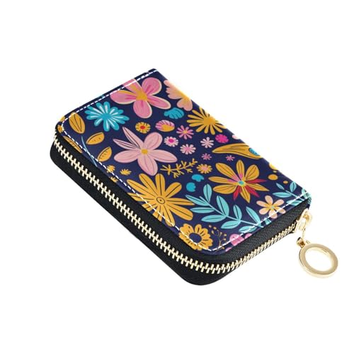 KLL Kreditkartenetui aus Leder mit 9 Kartenfächern, RFID-Blockierung, Kartenetui mit Reißverschluss, mehrfarbig von KLL